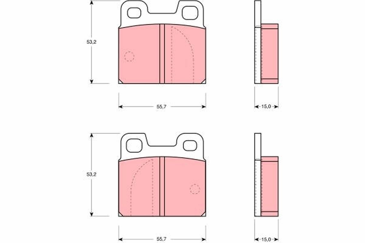 Plaquettes de frein TRW GDB144 pour système de frein à disque Porsche et Alfa Romeo