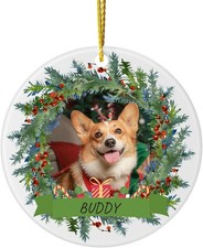 Dog Christmas Photo Ornaments 2025   Custom Pet Ornament for Christmas Trees Dec