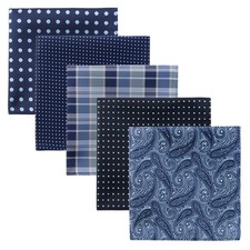 5 PCS Assorted Woven Microfiber Premium Pocket Square Gift Box Set