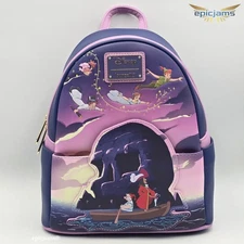 Loungefly Limited Edition Disney Peter Pan Skull Rock Captain Hook Mini Backpack