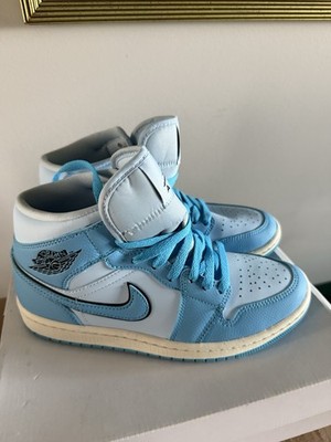Size 7.5 - Air Jordan 1 SE Mid Ice Blue W for sale online | eBay