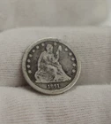 1861 US Seated Liberty Quarter 25cFine (Cleaned, Scratches)
