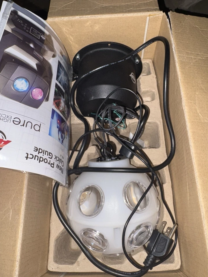 Adj Jelly Globe Espejo Bola Disco Luz DJ Escenario Iluminación Sonido Activado 12 pulgadas Foto 2 de 4