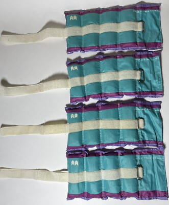 Vintage Weider Ankle Weights 2.5 Lbs Each - 90 s Colors Teal & Purple - 4 Set