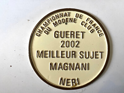 Aluminium plate Concours Aviculture Colombophile Gueret 2002 Modene Club