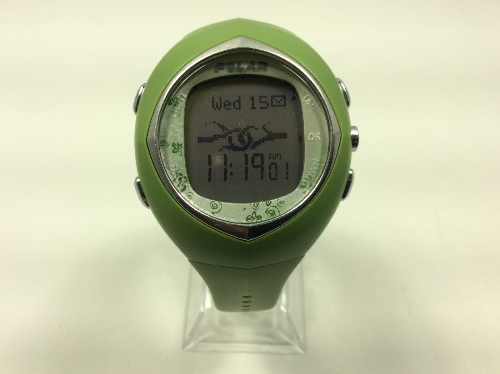 Polar CE0537 Unisex Watch Digital Dial Day Date Green Band 50M Water Resistant