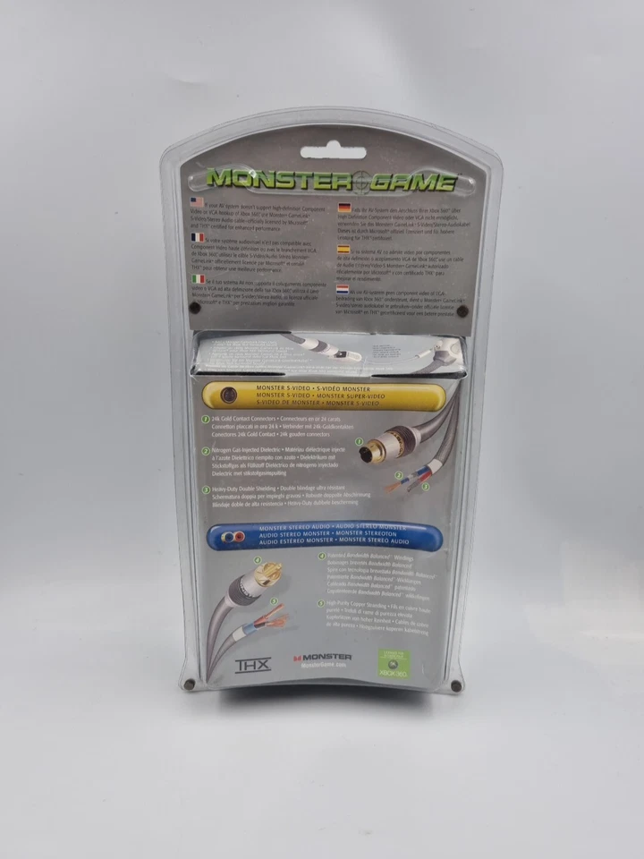 Microsoft Xbox 360 3 Metre Monster Cable S-Video + Digital Audio Out TV Lead - Image 2 of 4