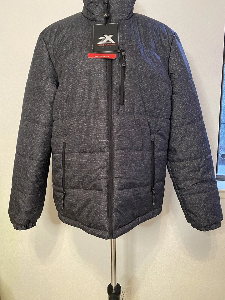 CHAQUETA ACOLCHADA ZEROXPOSUR - NUEVA Con Etiquetas - Q82650 Talla M CORCHO NEGRO Foto 2 de 4