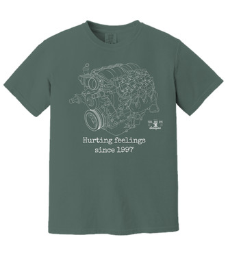 LS3 Engine Hurting Feelings since 1997 blueprint V8 shirt - Comfort Color Tee