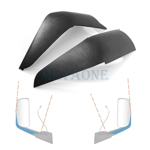 2PCS Door Mirror Arm Cover for 2018-2023 Freightliner Cascadia LH&RH Side Black