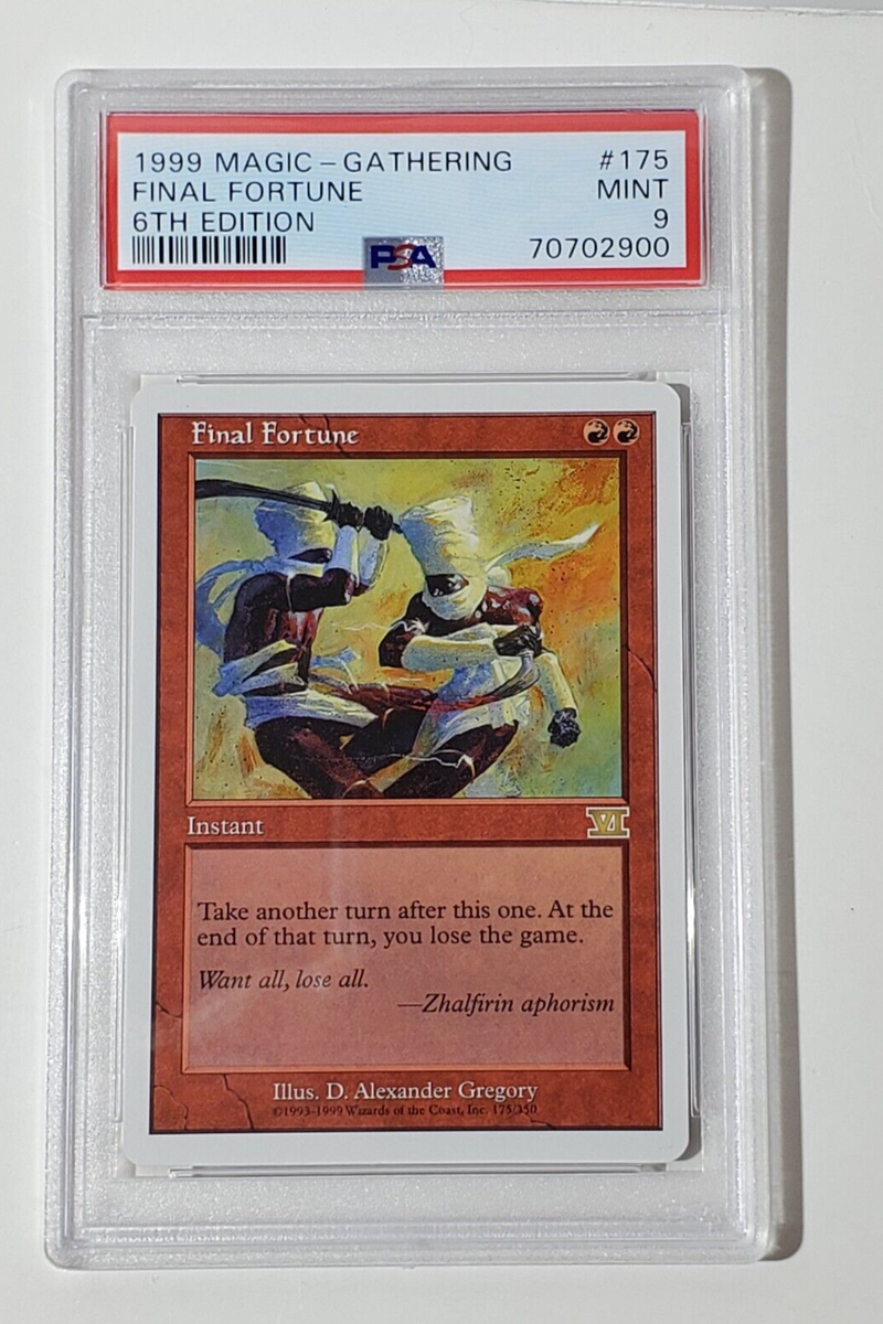 1999 Magic The Gathering MTG 6th Edition #175 Final Fortune Graded