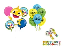 Baby Shark 11 Piece Balloon Bouquet With Latex Birthday Party Decorations