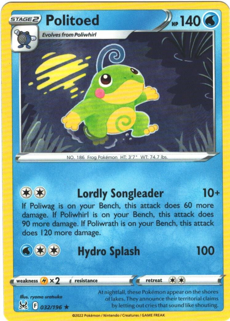 pokemon card politoed Pokemon Card Politoed Lv.49 DP5 068 Holo Rare 1st Edition 2008 NM Japa main image 0