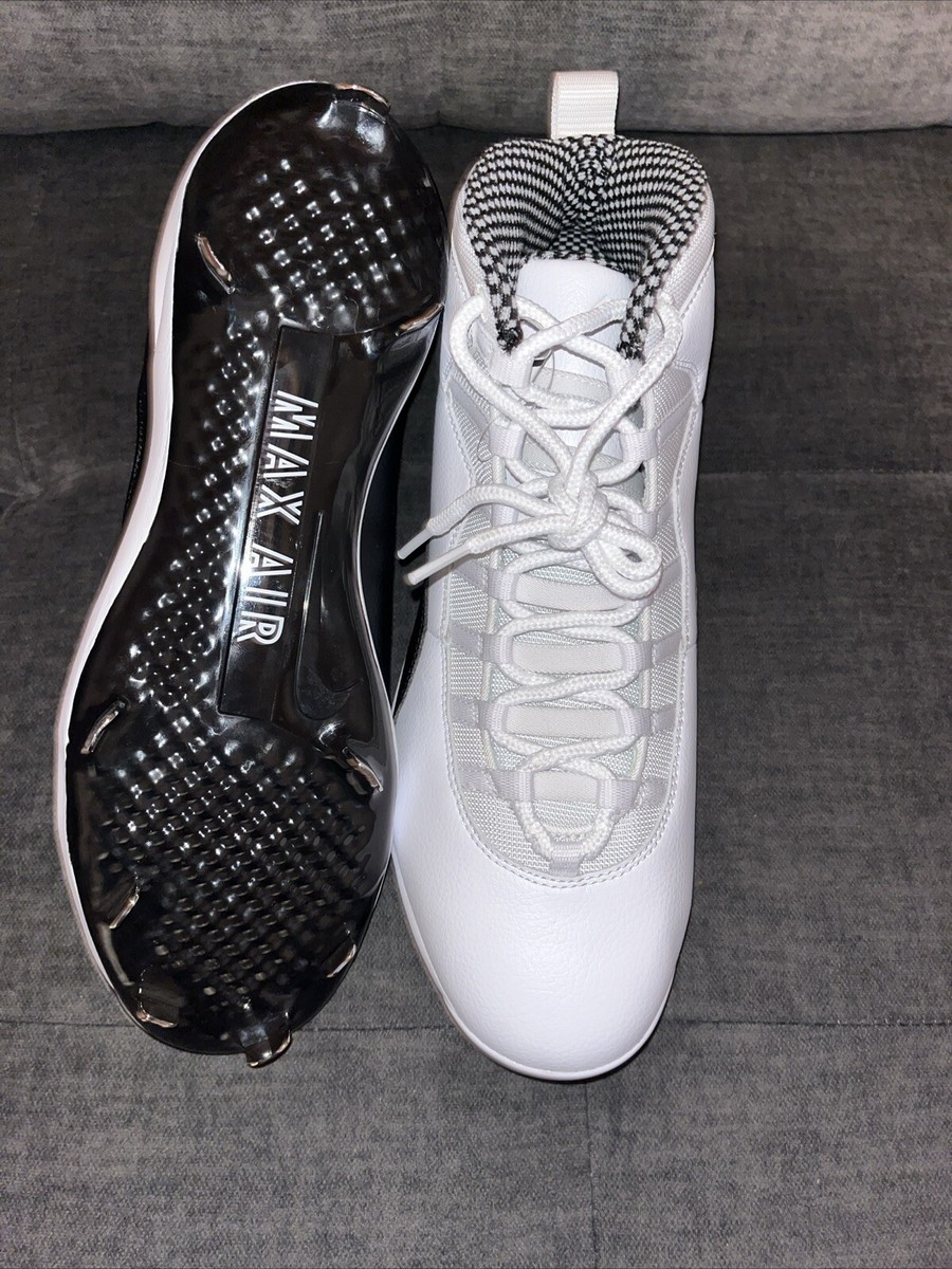 Nike Air Jordan 10 Retro Metal Baseball Cleats White/Black  display picture 2