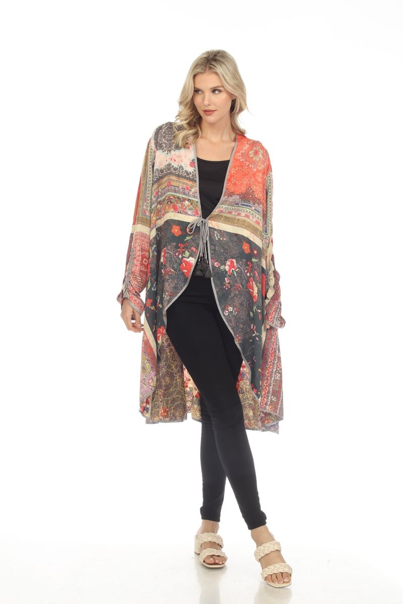 Johnny Was Ryder Reversible Printed Hi-Low Coat Boho Chic Johnny Was Ryder Reversible Printed Hi-Low Coat Boho Chic