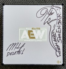 L@@K! Jeff & Matt Hardy Boyz DUAL SIGNED Full Size AEW Wrestling Ring- BAS COA