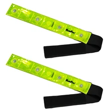 MaximalPower 2PC Reflective 4-LED Light Roadside X-Training Jogging Safety Band