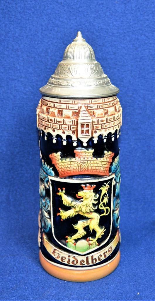 Vintage Original KING West Germany Handmade HEIDELBERG Lidded Beer