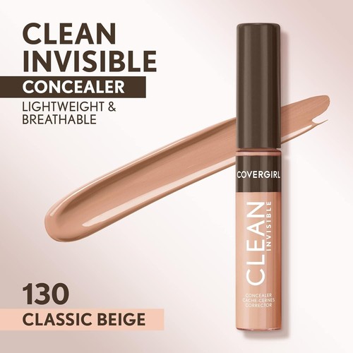 2 COVERGIRL Clean Invisible Liquid Concealer 130 Classic Beige .23oz New Sealed - Picture 4 of 8