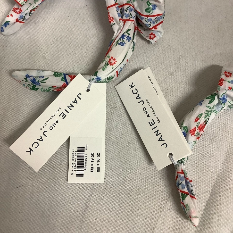 Janie And Jack Baby Girls Headband White Floral Pack Of 2 Elastic Bow - Image 2 of 4