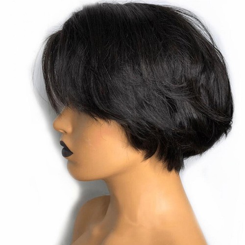 Women Human Hair Pixie Cut Front Boy Cut Short Wigs Heat Resistant Wigs