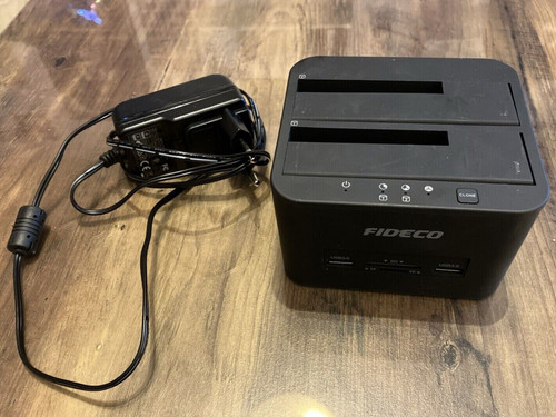 Fideco Festplatte USB 3.0 Dual Bay HDD Dockingstation für 2,5 ''/3,5'' Sata HDD