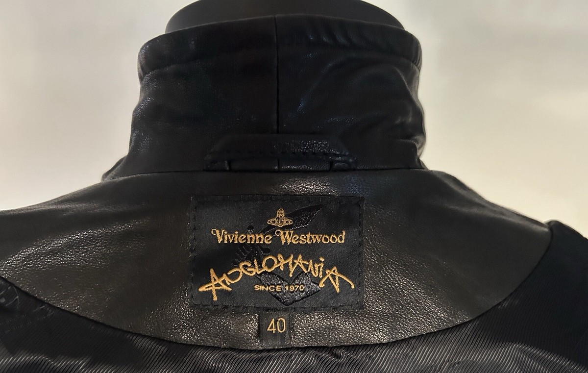 Vivienne Westwood Anglomania Asymmetrical Mixed Leather Jacket Sz
