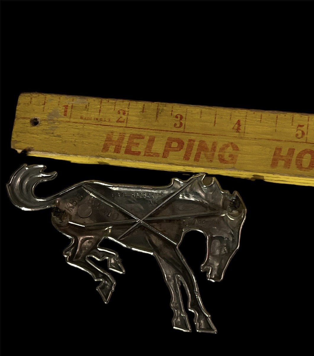 Vintage Ford Bronco Horse Emblem Chrome KBC E37B-16C144-AA