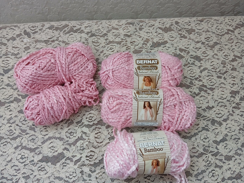 Bernat Bamboo Natural Blends Yarn Rosehip & Lotus Pinks 3 full skeins+