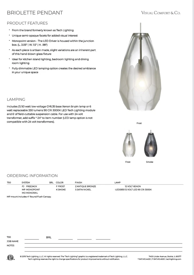 Briolette Pendant Freejack 700FJBRLFS - Image 2 of 4