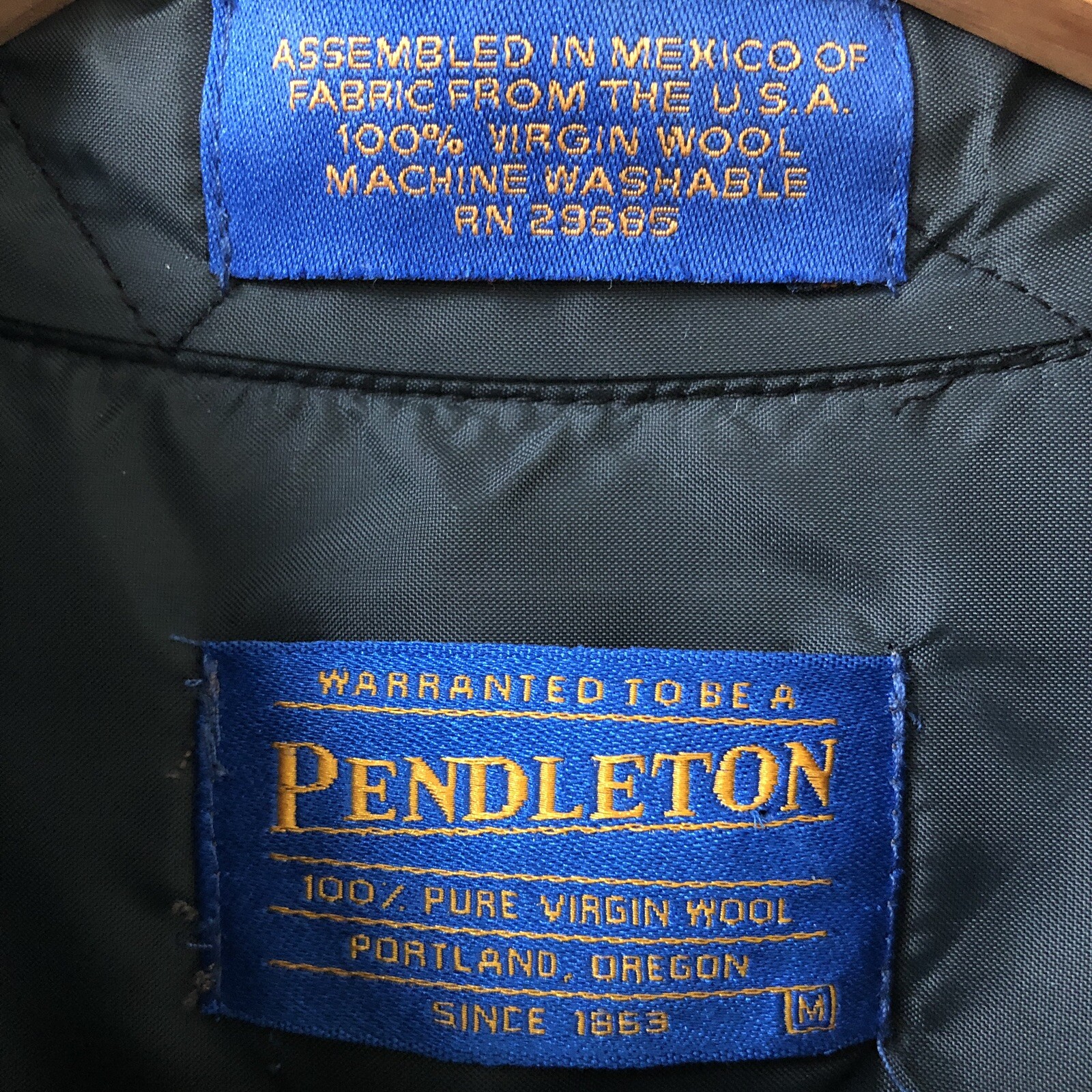 Pendleton Mens Button Down Shirt Virgin Wool Plai… - image 3