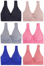 12 Bras Assorted Basic Smooth Women Solid Color Plus Size Solid Color Top Bra