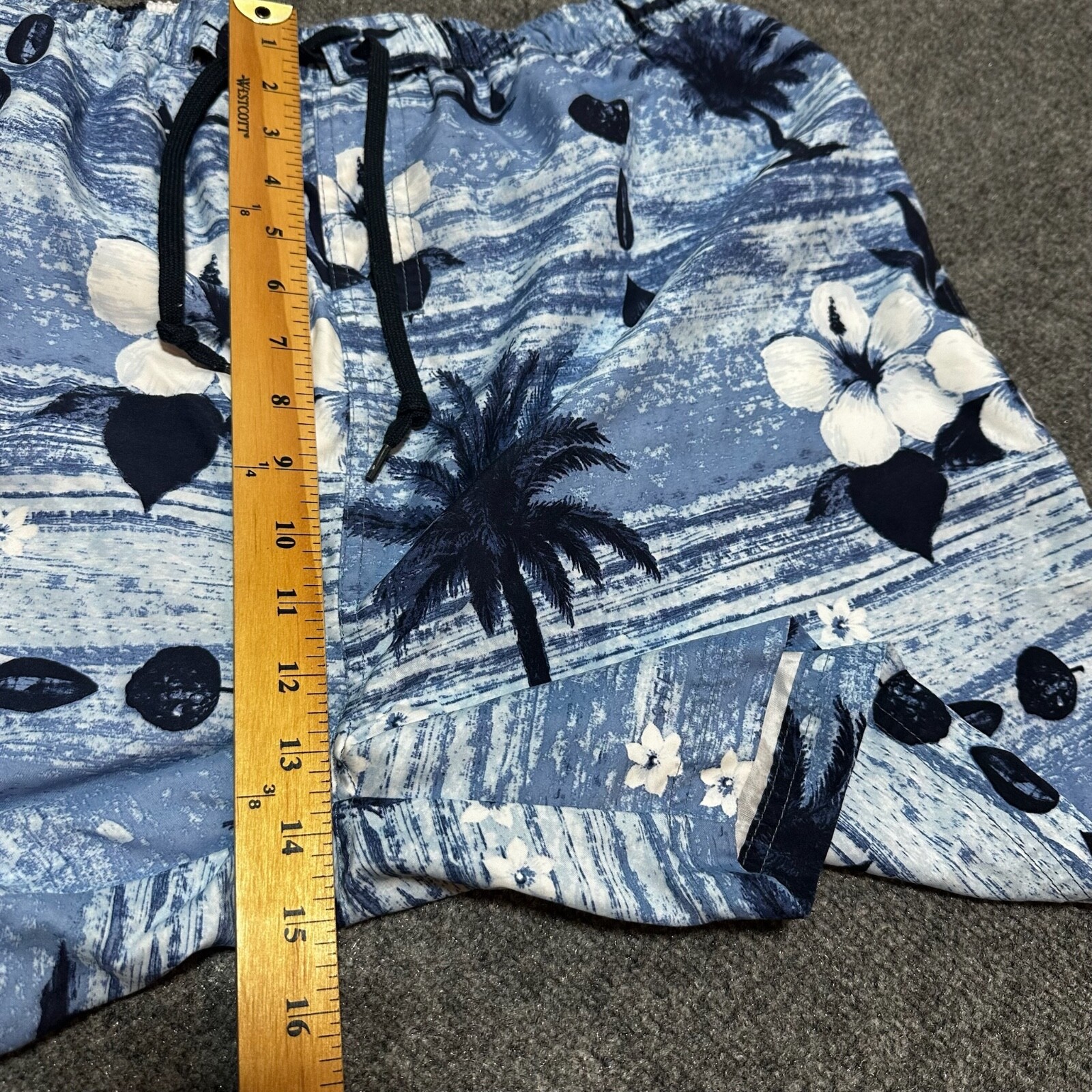 Sand N Sun Board Shorts Mens Large Blue Palm Tree… - image 5
