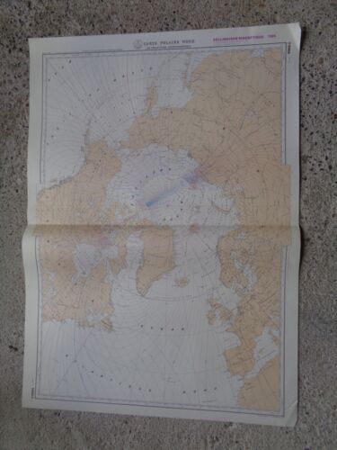 CARTE MARINE / Carte polaire nord en projection stéréographique  SHOM 1986 - Photo 1/3