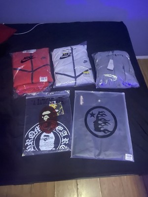 Nike & A Bathing Ape Men's Hooded Fleece Graphic Print Full Zip Sweatshirts Lot