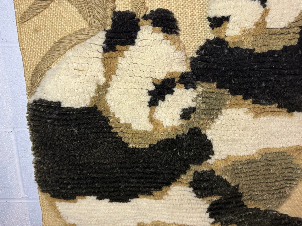 Alfombra colgante de pared boho acolchada tejida tapiz oso panda Tom Taylor vintage Foto 4 de 4