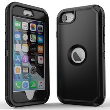 Case For Apple iPhone 8 7 6 6s Plus Heavy Duty Shockproof Cell Phone Cover Black