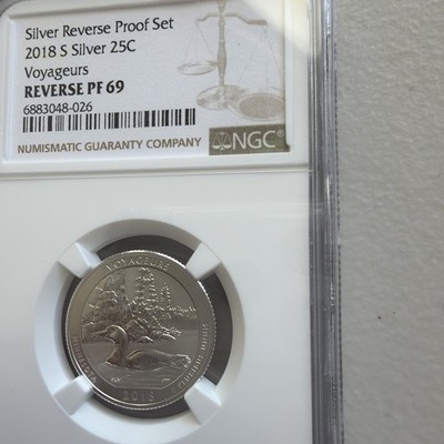 2018 S Silver Reverse Proof Quarter Voyageurs NGC PF 69 25 Cent Coin
