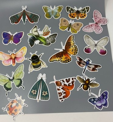 New Lot of 18 Assorted Nature Moth Butterfly Insect Butterflies Stickers