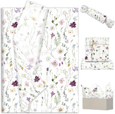 100 Sheets Wildflower Tissue Paper Spring Art Tissue Vintage Watercolor Floral G