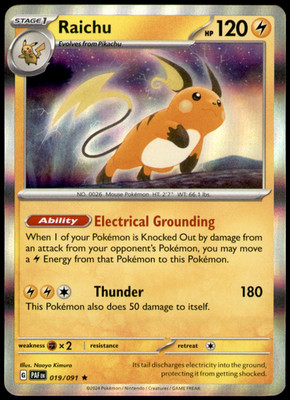 Raichu - SV: Paldean Fates 019/091 Holo NM Atsuko Nishida
