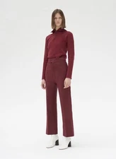 Celine Burgundy Hoodie Wool Cashmere Hooded Half-Zip Sweater S Phoebe Philo