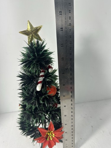 Vintage 50er MCM Weihnachten Mid Century 12 in Kunststoff Weihnachtsbaum mit Ständer - Bild 2 von 10