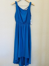 Women's Blue Summer Willow NWT Size M High Low Sleeveless Dress Elastic Waist