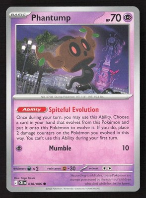 Phantump Common CRI 038/086 NM Pokemon TCG