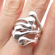 HAGIT GORALI 925 Sterling Silver Vintage Israel Modernist Ring Size 9