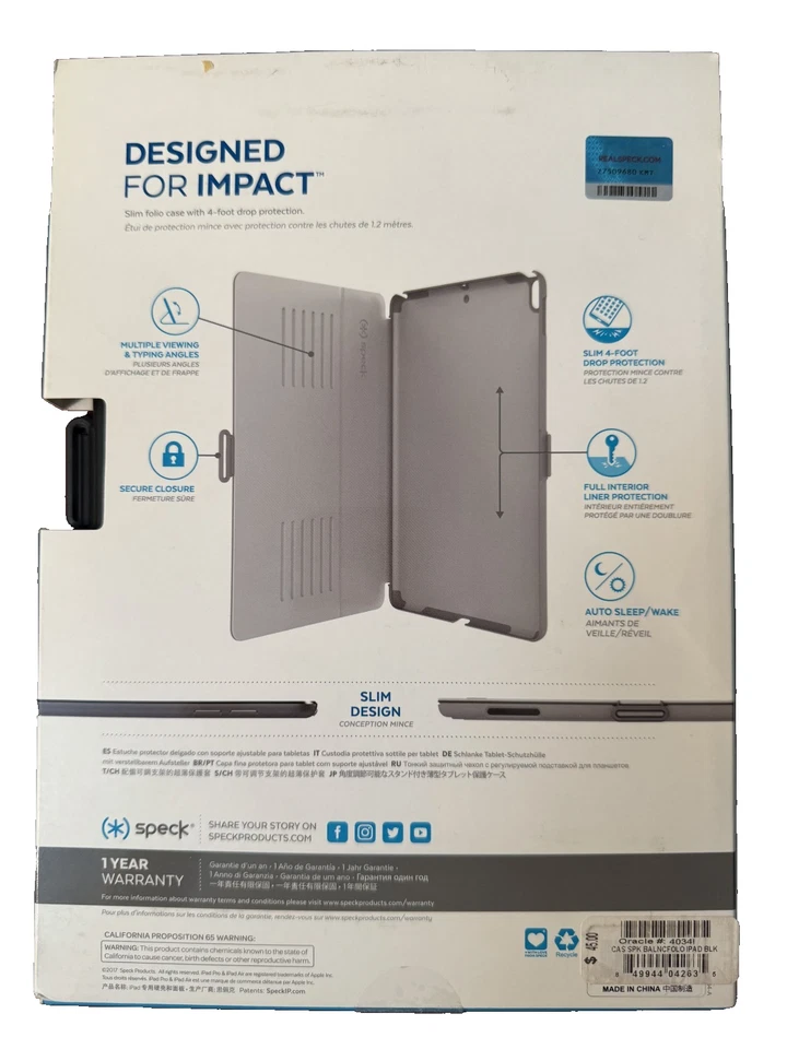 Speck Balance Folio Case for Apple iPad Air 2/iPad (5th Generation) 9.7" - Black - Image 2 of 2