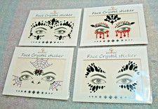 Face Gems - 4 Sets Mermaid Face Jewels Temporary Tattoo Stickers Acrylic Crystal