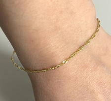 10k Yellow Gold Singapore Bracelet 7.5in