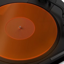 12" Acrylic Turntable Mat with Center Label Recess Orange